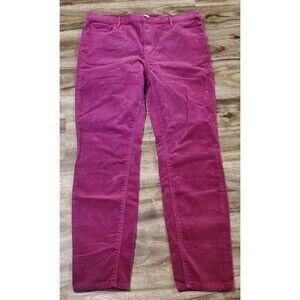 Loft Womens 36x28 High Rise Skinny Corduroy Pants Jeans Fuschia Pink Purple